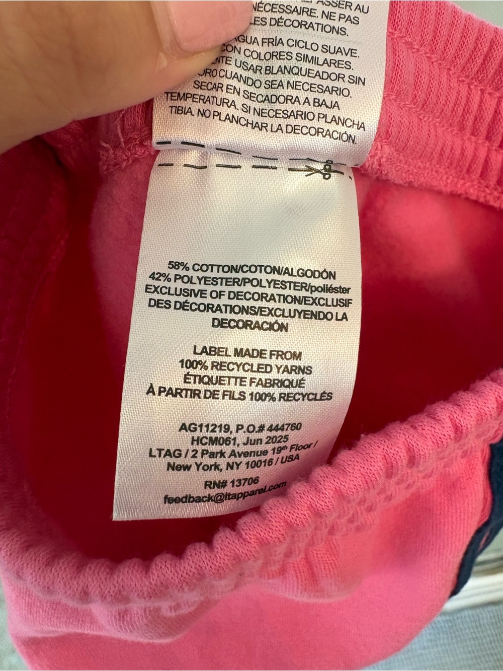 adidas Pink Joggers with Navy Triple Stripes - Picture 4 of 5